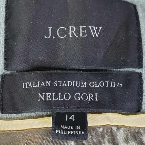 J Crew Nello Gori Stadium Cloth Coat Women’s Size 14 Soft Green Cocoon Jacket - Picture 5 of 10